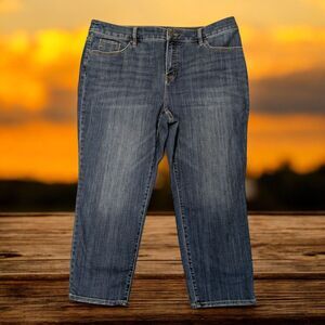 Chicos Size 16p So Slimming Girlfriend Slim Leg Crop Jeans Size Denim 3p